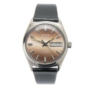 【送料無料】腕時計　ワイラーライフガードクオーツステンレススチールケースオリジナルwyler lifeguard quartz stainless steel case day date running watch original 34mm
