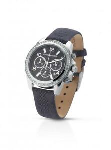 【送料無料】腕時計　ドナロッコバロッコｒセントクロノペレスワロフスキーorologio donna roccobarocco rb0061st chrono pelle tessuto nero swarovski