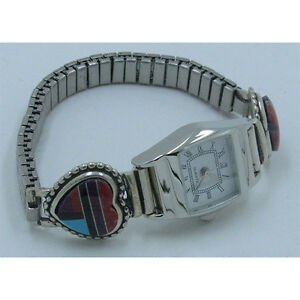 【送料無料】腕時計　プチスターリングシルバーマルチハートウォッチpetite 925 sterling silver multigemstone heart watch｜hokushin