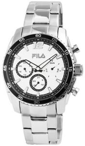 【送料無料】腕時計　フィラメンズシルバーブラックステンレススチールクオーツクロノグラフ×fila herrenuhr silber schwarz chronograph datum edelstahl quarz x38828003