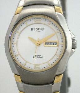 【送料無料】腕時計　リージェントチタンサファイアクリスタルユーロregent f540 titansaphirglas day date damenuhr neu uvp 118,00 eur