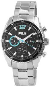 【送料無料】腕時計　フィラメンズウォッチブラックステンレススチールクオーツクロノグラフ×fila herrenuhr schwarz trkis chronograph datum edelstahl quarz x38828002