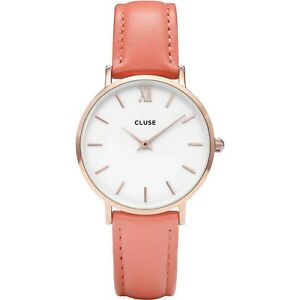 【送料無料】腕時計　ドナローズゴールドヌオーヴォペレローザcluse orologio donna minuit acciaio rose gold cinturino pelle rosa corallo nuovo