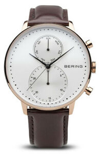 【送料無料】腕時計　ベーリングメンズクラシッククオーツステンレススチールブラウンレザーウォッチbering mens classic quartz stainless steelbrown leather watch 13242564