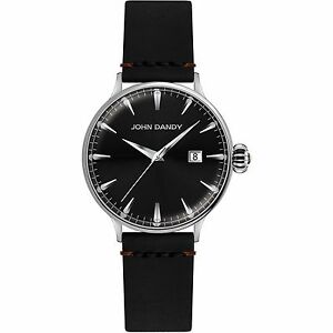 【送料無料】腕時計　ジョンダンディヌオーヴォペレウォッチorologio john dandy watch jd 2609m01 uomo pelle nera nero vetro bombato nuovo 23,345円