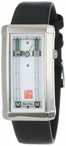 【送料無料】腕時計　フランクロイドライトレザーストラップウォッチbulova 96l63 womens frank lloyd wright leather strap 24x38mm watch