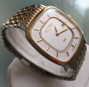 【送料無料】腕時計 ロータリースリムドレスデザイナースイスゴールドスクエアウォッチmens genuine rotary ultra slim dress designer watch gold square gb08101 swiss