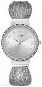 【送料無料】腕時計 アナログシルバーウォッチguess chiffon womens dsress analogue silver round w1083l1 watch  39