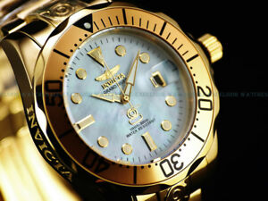 【送料無料】腕時計　クラシックグランドダイバープラチナミラーポリッシュウォッチinvicta men 300m classic grand diver automatic platinum mop mirror polish watch