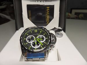 【貨物輸送無料】ウオッチ クロノタキメーターベゼルスチールブレスレットhaurex talentor chrono watch blk pvd tachymeter bezel and steel bracelet