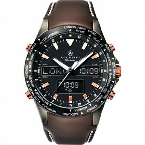 【貨物輸送無料】ウオッチ ワールドタイムアラームクロノグラフウォッチaccurist gents world time alarm chronograph watch    7101