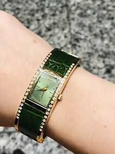 【貨物輸送無料】ウオッチ ケネスジェイレーングリーンクリスタルウォッチkenneth jay lane kjl green crystal watch