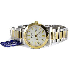 【貨物輸送無料】ウオッチ ロータリーウォッチトーンカラーステンレスゴールドトーンauthentic rotary mens classics cgb0000202 watch twotone stainlessgold tone