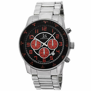 【送料無料】腕時計　メンズジョシュアクロノグラフシルバートーンブレスレットmens joshua amp; sons js67or quartz chronograph date silvertone bracelet watch｜hokushin 18,235円