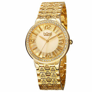 【送料無料】腕時計　バールスイスアクセントゴールドトーンウォッチ womens burgi bur115yg swiss quartz crystals accented mop goldtone watch