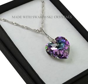 【送料無料】アクセサリー　ネックレススターリングシルバーネックレススワロフスキーcollar de plata esterlina 925 * vitrail light * 18 mm corazn cristales de swarovski