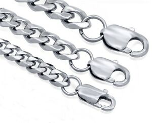 【送料無料】アクセサリー ネックレスブレスレットチェーンリンクソリッドステンレススチールネックレスcadena pulsera eslabones chatos 316l acero inoxidable slido 3 5 7mm collar