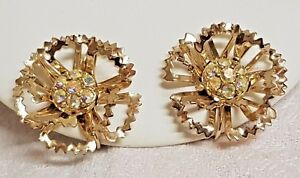 【送料無料】アクセサリー　ネックレスビンテージサラガラスドーレvintage boucles doreilles sign sarah cov cristal aurores borales mtal dor b