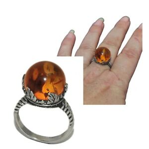 【送料無料】アクセサリー　ネックレスアルジェントマッシフアンブルリングbague originale en argent massif 925 grosse perle dambre t 58 et 62 bijou ring