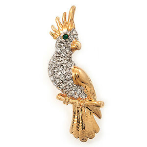 【送料無料】アクセサリー ネックレスオーストリアクリスタルクリアスナップオウムoro plateado claro austraco cristal broche de loro aves 50mm l|hokushin