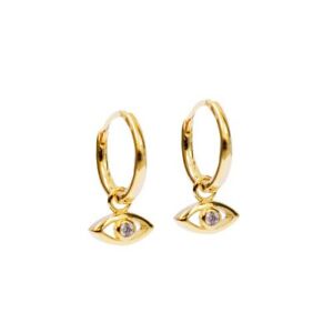 【送料無料】アクセサリー ネックレスジュリアミニイヤリングフープjulia derigo pendientes mini evil eye charm hoops en oro 18k miss|hokushin