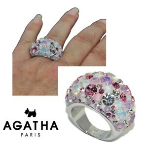 【送料無料】アクセサリー　ネックレスアガサブールクリスタルアルジェントローズagatha grosse bague boule plaqu argent cristal blanc et rose t 54 bijou 21,754円