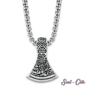 【送料無料】アクセサリー ネックレスステンレススチールチェーンケルトドイツペンダントcolgante de thors hacha de batalla cadena de acero inoxidable celtas germanos
