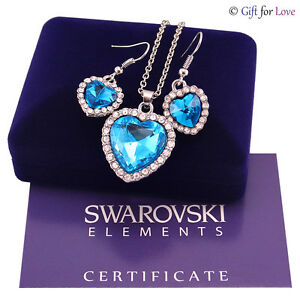 【送料無料】アクセサリー ネックレスロビアンコスワロフスキーエレメントクオーレタイタニックオーシャンparure oro bianco swarovski element originale g4l cristalli cuore oceano titanic|hokushin