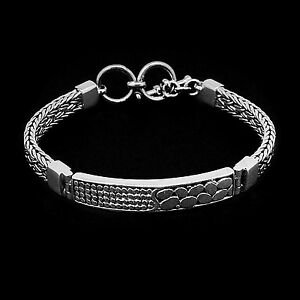 【送料無料】アクセサリー　ネックレスソリッドスターリングシルバーバリデザイナーチェーンブレスレットインチslido 925 plata de ley bali diseador pulsera de cadena 775 pulgadas f12 25 gms｜hokushin