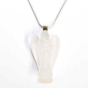 【送料無料】アクセサリー　ネックレスペンダントシルバーヒーリングフォーカスネックレスngel de cristal de cuarzo transparente colgante collar de plata 25mm con 20 foco de curacin