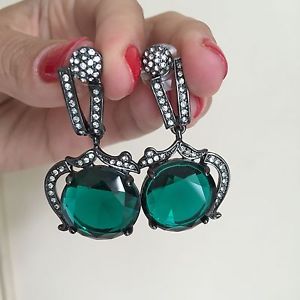 【送料無料】アクセサリー　ネックレスガラスイヤリングbcbgmaxazria pendientes de cristal verde