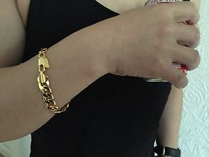 【送料無料】アクセサリー　ネックレスポリマーメンズプレゼントｋゴールドメッキブレスレットpolmero protegido 12mm 9 18k oro plateado pulsera de calidad para hombres regalo de cumpleaos