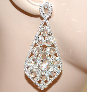 【送料無料】アクセサリー　ネックレスアルジェントorecchini argento donna cristalli pendenti lunghi strass eleganti sposa bb4