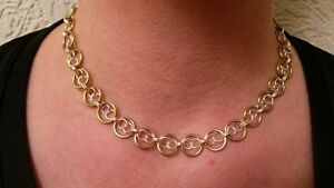 【送料無料】アクセサリー　ネックレスネックレスゴールドシルバーリンクリングチェーンpara mujeres collar de correo de cadena 15 infinity enlace anillos de oro y plata chainmaille
