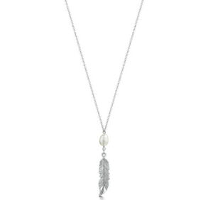 【送料無料】アクセサリー　ネックレスペンネックレスパールホワイトシルバー￥zenzhu fino collar perlas pluma blanco perla plata pvp 60