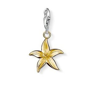 【送料無料】アクセサリー　ネックレストーマススターリングnuevo genuino thomas sabo pez de plata esterlina encanto de la estrella de oro plateado 0950 rrp 45