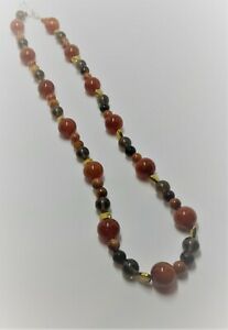 【送料無料】アクセサリー　ネックレスメノウハンドネックレスgata marrn y areniscaalta calidad hecho a mano collar