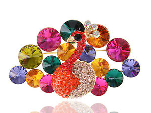 【送料無料】アクセサリー　ネックレスファッションリーガルファッションブローチピンスナップfashion elements broche arco iris de colores regal pavo real pjaro moda pin broche