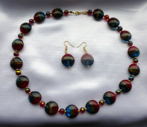 【送料無料】アクセサリー　ネックレスムラノガラスイヤリングセットロックメッキmurano joyas nico conjunto pendientes amp; collar de chapado en oro
