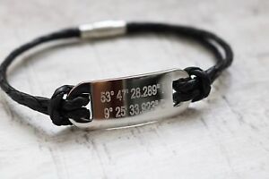 【送料無料】アクセサリー　ネックレスブレスレットブレスレットcoordenadas pulseraregalo para lhombre pulsera de cuero