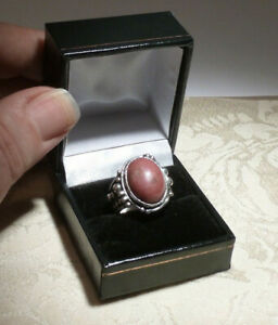 【送料無料】アクセサリー　ネックレスサイズボックスカボションリングgrandes rojo jaspar cabujn anillo de declaracin hecha a mano de metal blanco 121gm tamao o box