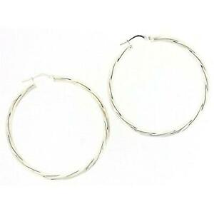 【送料無料】アクセサリー ネックレススターリングシルバーツイストフープイヤリングミリtoc plata esterlina grande trenzado 45mm criolla aro pendientes