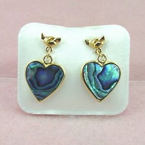 【送料無料】アクセサリー　ネックレスパウアイヤリングpaua joyera chapado en oro corazn pendientes pe441