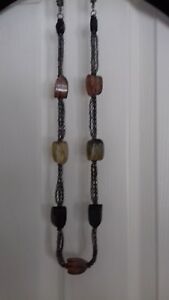 【送料無料】アクセサリー　ネックレスティッシュネックレスgrueso perla collar en una cadena de cuero tejido grueso bnwb