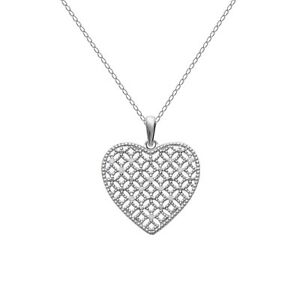 【送料無料】アクセサリー　ネックレスコリアークールアルジェントジルコニウムcollier coeur en argent 925 rhodi et zirconium longueur au choix 45cm ou 50cm