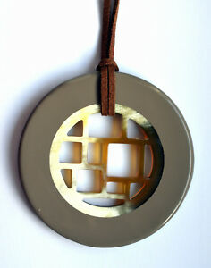 【送料無料】アクセサリー　ネックレスホーンホーントレーラーチェーンベージュブラウンペイントデザインcuerno bffelhorn remolque cadena cuerno remolque pintura marrn taupe beige design nuevo