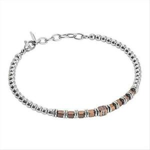 【送料無料】アクセサリー　ネックレスbracciale pallinato uomo boccadamo man abr424r in acciaio 316l con dettagli ros
