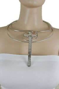 【送料無料】アクセサリー　ネックレスストランドチョーカーネックレスクロスショートpara dama,de plata metal bold strand gargantilla collar corto religioso cruz
