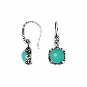 【送料無料】アクセサリー　ネックレススターリングシルバークッションイヤリングplata de ley cojn pendientes forma con verde chalcedoney cuarzo ae6227chg