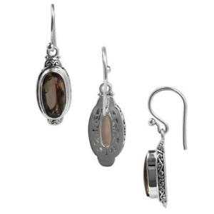 【送料無料】アクセサリー　ネックレススモーキークオーツイヤリングセントplata de ley pendientes con cuarzo ahumado se2316st